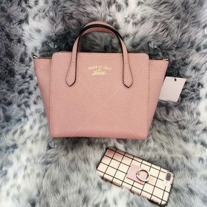 GUCCI Swing 2WAY Shoulder pink leather handbag
